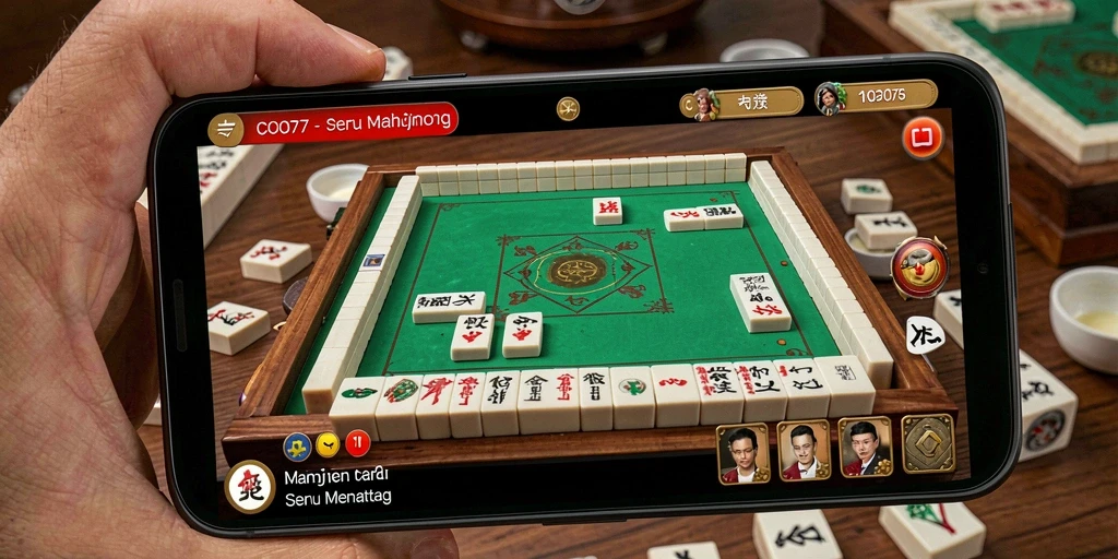 Tangkapan layar permainan COO77 yang menunjukkan suasana pertandingan Mahjong.