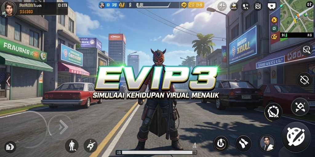 Tampilan menarik dari gameplay EVIP3 yang menampilkan interaksi karakter.