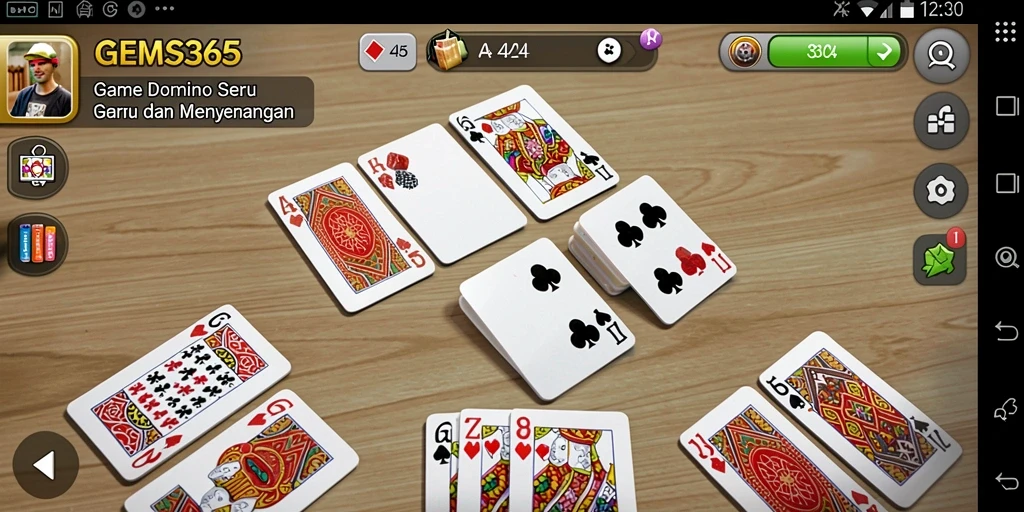 Screenshot gameplay GEMS365 yang menunjukkan aksi domino menarik.
