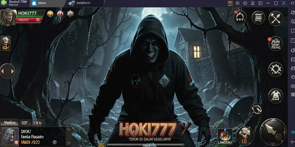 Tampilan menegangkan dari gameplay HOKI777 di dunia kegelapan.