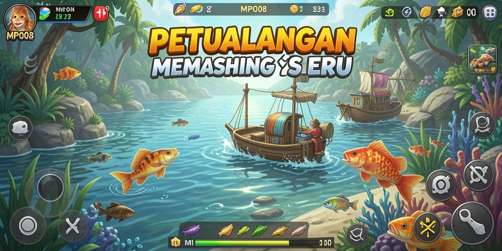 Tangkapan ikan besar dalam gameplay MPO08 yang menegangkan.