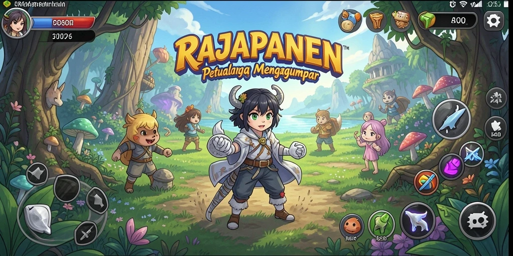 Screenshot gameplay RAJAPANEN yang memukau dan penuh warna.
