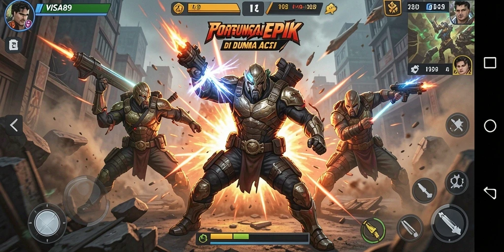 Tangkapan layar dari gameplay aksi yang mendebarkan di VISA89.
